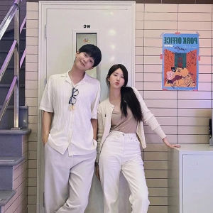 เสื้อคาร์ดิแกนถักคอตตอนสไตล์อเมริกันสำหรับผู้หญิง ทรงหลวม สไตล์เกาหลี ปกติ แขนยาว ปกติ เสื้อคลุมกันหนาว