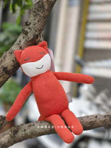 Fox Knitted Doll Fox Plush Toy Soft Life Brand Polyester Fiber Filled Fox Doll for Children over 3 Years Old Birthday Gift