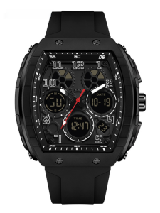 Sanda Large Dial Watch Trendy Digital Mens Watch Multi-Functional Waterproof Outdoor Sports Silicone Digital Mens Table