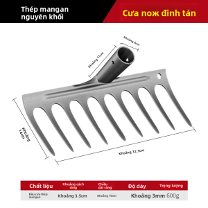 MONLEYTA | Cào Cỏ và Tơi Đất 9 Răng bằng Thép Không Gỉ