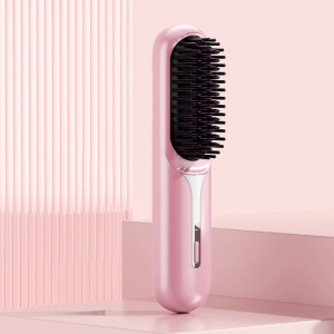 「Stock Ready In M’Sia」直发梳 负离子不伤发 蓬松卷发棒 两用 电梳子 防静电 Hair Straightener Comb Anti-scald Dense comb teeth Portable Hair Brush Hair Curler