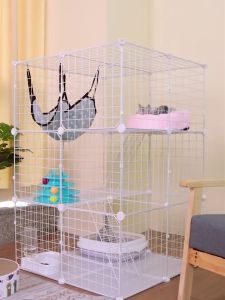 Stackable Cage for Cat DIY Cat Cage 3 layer Easy Assemble Cat House indoor Pet Cage/Cat stair fence Cat /collapsible cage/Cat villa