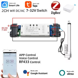 2 Channel Zigbee Smart Wifi Electric Actuator Motor ControllerDC AC 12V 24V SwitchRF433 Remote2CH Pulse Relay Module