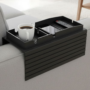 Couch Cup Holder Tray Integrated Couch Arm Trays Silicone Chair Clip on Tray  Armrest Tray for Snacks Remote and Phones
