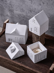 Khuôn Silicon Hình Ngôi Nhà Nến Bình Khuôn Silicon Cho Dụng Cụ Làm Quà Thủ Công Thủ Công DIY - Khuôn Đúc Thạch Cao Trang Trí Nhà Cho Bê Tông Nhựa
