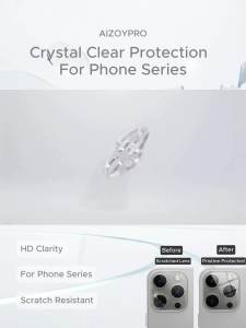 Aizoypro 3D Phone Camera Screen Protector For iPhone 16 15 14 12 13 11 Pro Max Full Cover Lens Tempered Glass For iPhone 16Pro 15