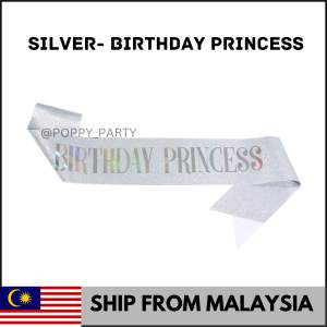 Happy Birthday Satin Sashes Birthday Queen King Boy Girl Selempang Hari Jadi Birthday Decoration Set Glasses生日肩带礼仪带选美肩带