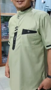 Baju Koko Sultan Mewah Pria Dewasa Lengan Pendek Model Baru Bahan Katun Toyobo Premium