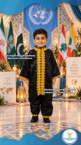 Baby Fourths Couture United Nation Cultural Mr. Iran Saudi Arabia Pakistan Lebanon Myanmar Muslim Costume Terno for United Nation Attire for UN Events for Kids Boy