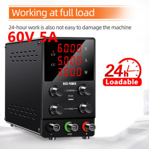 KUAIQU | Adjustable Lab DC Power Supply 0-30V 5A/10A 60V 5A 120V 3A 4-Digit LED Display 4 Knobs Coarse & Fine Adjustment with Cooling Fan