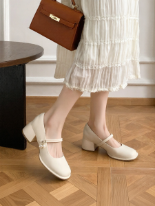 DUSTO | รองเท้าส้นเตี้ยสไตล์แมรี่ เจน สำหรับผู้หญิง สไตล์ฝรั่งเศส ฤดูใบไม้ผลิ-ฤดูร้อน