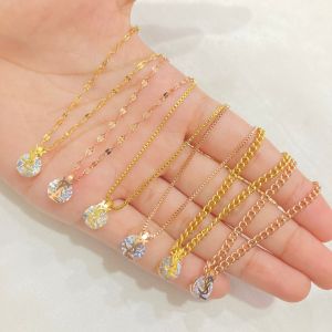 Kalung Wanita Titanium Liontin Anti Karat Simple Aksesoris Perhiasan