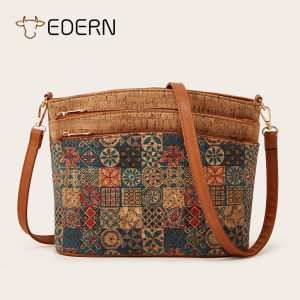 EDERN Retro Ethnic Style Womens Shoulder Bag 2025 New Trendy Vellum Bucket Bag Casual Versatile Crossbody Bag DuPont Paper Ladies Sling Bag
