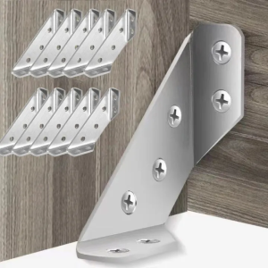 Stainless Steel Corner Bracket Furniture Corner Connector Cabinet Table Triangle Support Frame Wood Drawer Corner Brace Triangular Corner Braces Joint Angle Code