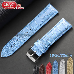 Lizard Pattern Leather Watch Strap 18mm 20mm 22mm Business Universal Bracelet for Men Women Replace Watches Band Accessory Brown