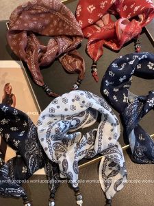 Autumn 2025 New Style Womens Versatile Floral Cashew Nut Scarf Travel Photography Neck Warmer Long Rectangle Polyester Fiber