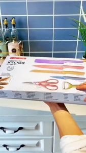 CANA SET PISAU 6 IN 1 SET PISAU ANTI KARAT PEELER GUNTING SET BOX PERALATAN DAPUR SOUVENIR PERNIKAHAN