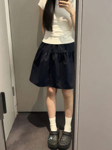 Váy Ngắn Thể Thao Phong Cách Nhật Bản Dáng Hoa Cạp Cao Bằng Vải Polyester Màu Trơn Váy Midi Chữ a Váy Ngắn Thường Ngày