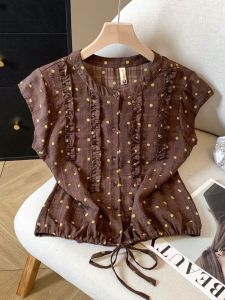 Áo Blouse Tay Ngắn Thiết Kế Thon Gọn Size Lớn