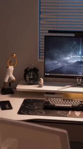 Acrylic computer monitor stand office desktop screen height bracket modern minimalist style craftsmanship storage rack