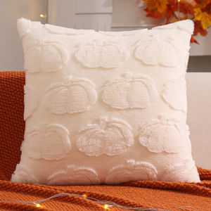 1 PC Halloween Decoration Throw Pillow Cover Pumpkin Jacquard Plush Autumn Thanksgiving Harvest Home Living Room