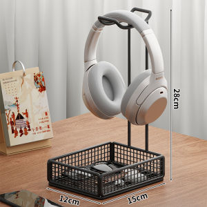 Multi-Functional Gaming Headset Stand Desktop Organizer Holder for Earphones Mobile Phones Two-In-One Universal Storage Solution