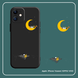 Original Moon Moomin Silicone Phone Case Full Lens Protection Shockproof for Apple iPhone 14 pro Max Huawei P70 Cartoon Design