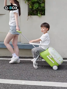 【SG Local Seller】QBOX Kids Luggage 20inch Kids Luggage Foldable Trolley Baby Hard Case Travel Luggage