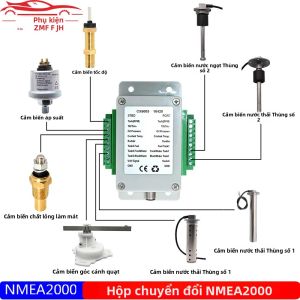 Bộ Chuyển Đổi Đa Chức Năng NMEA 2000 CX5003 Kết Nối Tối Đa 18 Cảm Biến 0-190 Ohm Cho Thuyền Du Thuyền Chuyển Đổi Cảm Biến Kép NMEA2000
