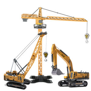 Engineering Diecast Crane Bulldozer Excavator Vehicle Construction Alloy+Plastic Tractor Inertial Model Toys for Children Boys