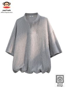 Paul Frank | Textured Summer Trendy Casual Loose V-neck T-shirt