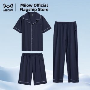 MiiOW | Pure Cotton Summer Lightweight Mens Sleepwear Set XL