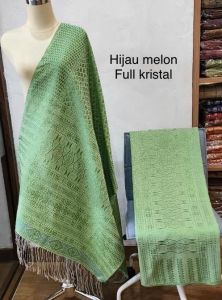 ANEKA WARNA BAHAN SONGKET TUMTUMAN FULL KRISTAL KILAT KAIN TANPASAMBUNGAN COCOK UNTUK PENGANTIN