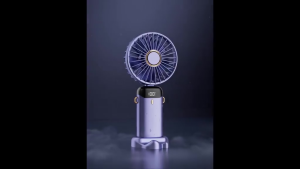 Mini Handheld Fan 5 Modes Portable Foldable Small LED Light Fan Digital Display Small Fan Gift USB Charging Kipas Agin Meja Camping Kecil For Tangan Handheld/Placement/Neck hanging小风扇