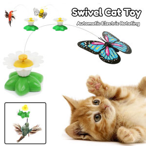 LateHome Mainan Kucing Interaktif Mainan Kupu-kupu Terbang Berputar Otomatis