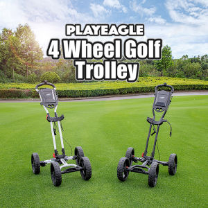 PLAYEAGLE dilipat 4 roda Golf troli Light weight aluminium Alloy Golf Caddy Push Cart dengan pemegang payung-Golf Tee untuk hadiah Toys Golf Club Golf Trolley Scooter - Lazada
