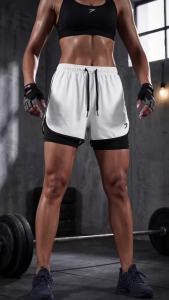 Womens Gym Workout Running 2 in 1 Shorts Summer Athletic Quick Dry Dual-Layered Shorts with Phone Pocket Towel Loop Activewear