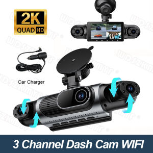 2K Dashcam for cars 360° 4 Channel Black Box WiFi Driving Camera Night Vision Loop Recording 24H Parking Mode car accessorie