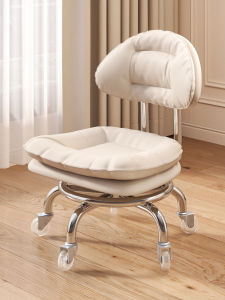 เก้าอี้สตูลขนาดเล็กแบบพกพาพร้อมล้ออเนกประสงค์ ม้านั่งแบบมีล้อ ความสูงต่ำ เฟอร์นิเจอร์สำหรับพักผ่อนในครัวเรือน ผ้าฝ้าย โครงโลหะเต็มตัว