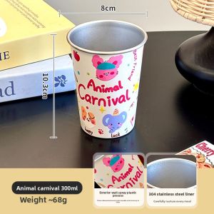 SHELI | Stainless Steel Cup for Children Cartoon Design Durable 304 Stainless Steel