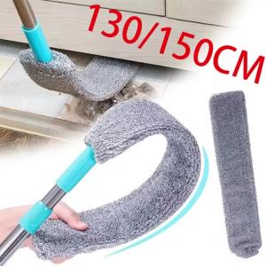 Dust Brush Under Appliance Microfiber Duster with Extension Pole 40 to 54 inches Bendable Washable Extendable Gap Dusters