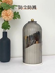 Tempat Kuas Rias Berputar 360° dengan Tutup Tempat Pensil Alis Lipstik Kotak Penyimpanan Eye Shadow Organizer Kosmetik Mewah/Kotak Make Up/Makeup Storage