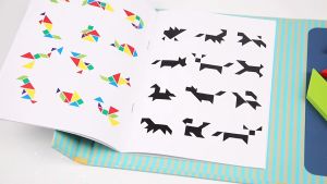 Colorful Wooden Magnetic Tangram Puzzle Jigsaw Creative Board Game Early Educational Learning Kids Child