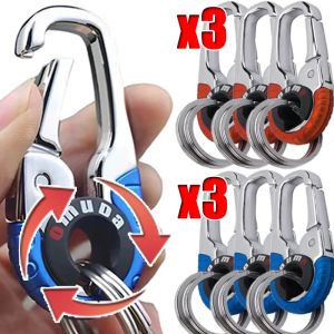 3Pcs Men Climbing Keychain Car Stainless Steel Buckle Outdoor Sports Carabiner High Quality Keyring Hook Auto Accessories