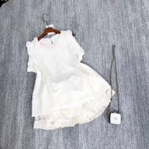 Set tiểu thư mặc hè chất Ren full lót áo cổ bèo tay cánh tiên phối chân váy ngắn có quần trong xinh