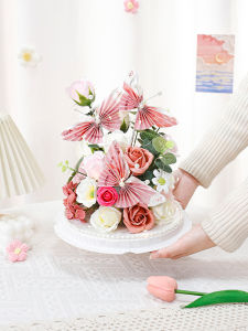 Creative DIY Paper Butterfly Handmade Soap Flower Gift Box Birthday Present Womens Manual Craft Material Kit Realistic Fake Flowers