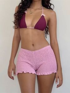 Quần Dài Thường Ngày Cạp Chun Ba Phần Cho Nữ Mùa Hè 2024 Quần Ống Đứng Phong Cách Đường Phố Cạp Thấp