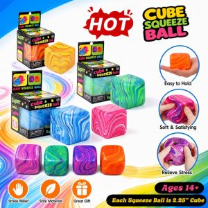 Aitemay New 4Pcs Ice Cube Slow Rise Squishy Toy Sensory Fidget Stress Relief Blocks Jigsaw Puzzle Pressure Relief Souvenir for Kids Adults
