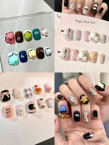 CHUBEISHI | Funny Handmade Short Acrylic Nails Mochi Style High-Quality Finished Nails 2024 New Year