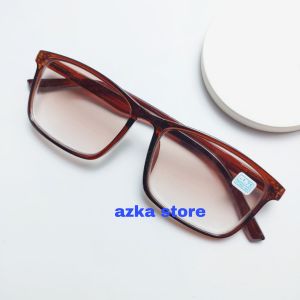 Kacamata minus kotak pria wanita lensa warna permanen frame kotak gratis bok dan lap